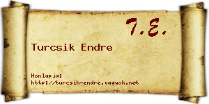 Turcsik Endre névjegykártya